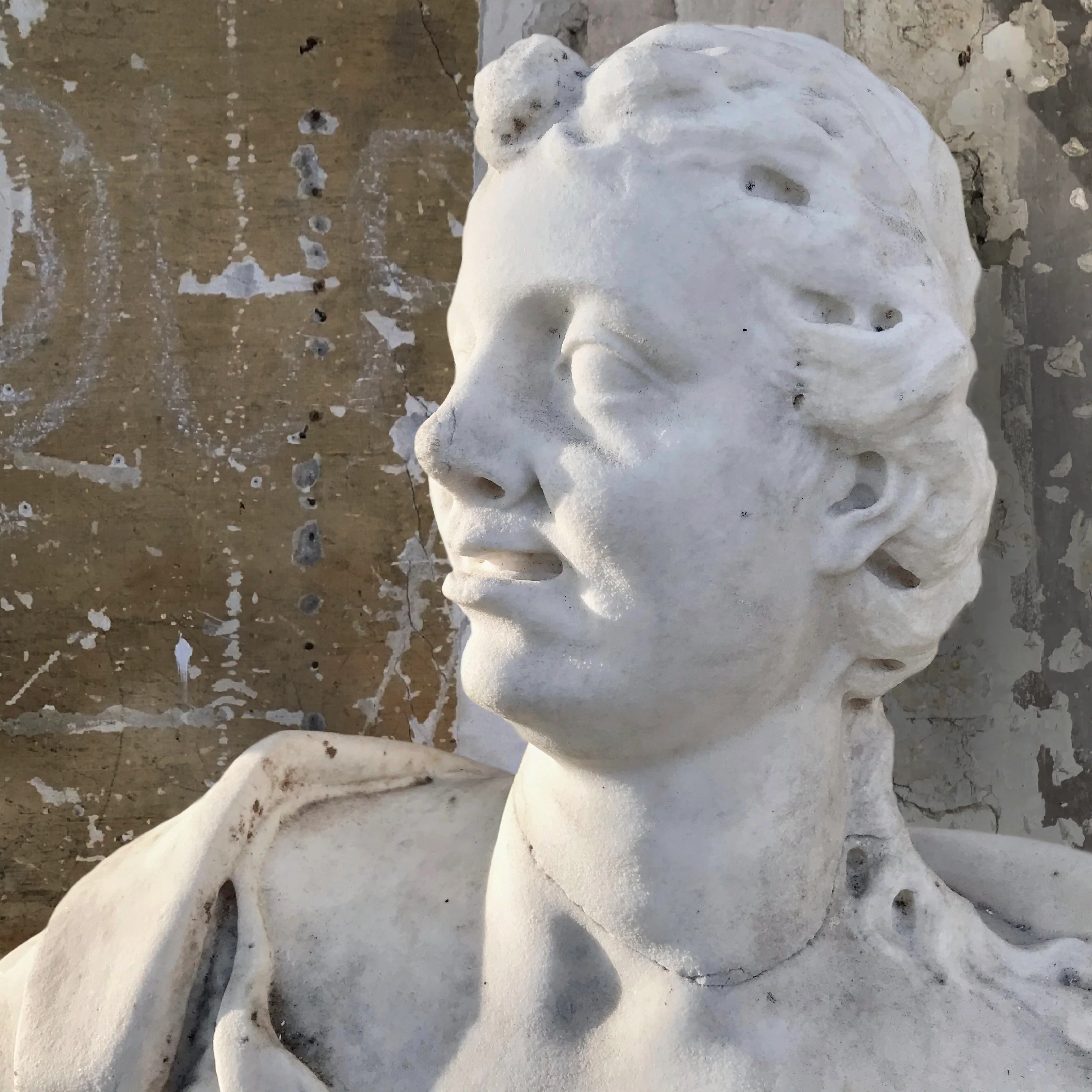 17th Century Italian Marble Busts of Pan and Syrinx - Image 5