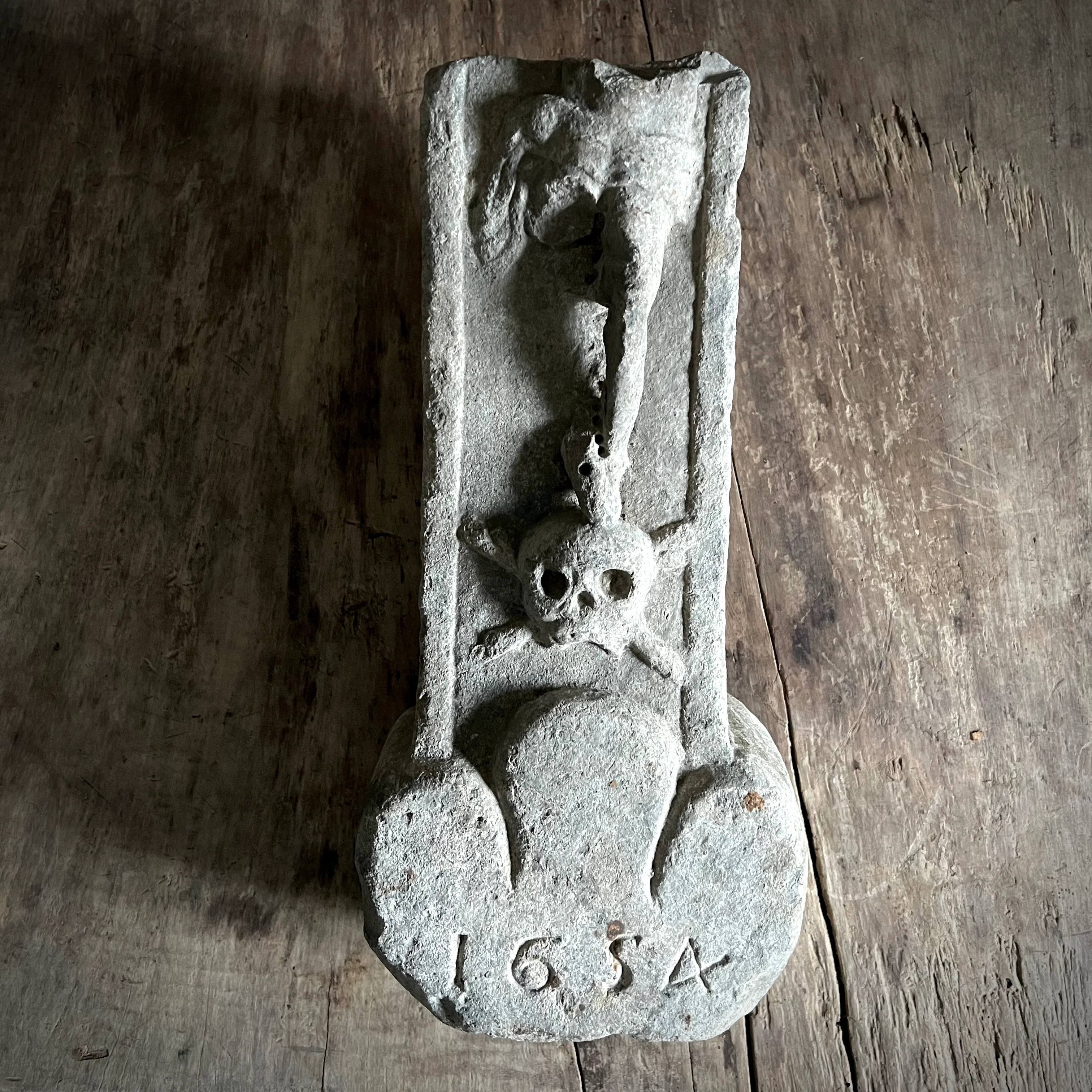 Carved Stone Italian Plague Marker d.1654 - Image 17