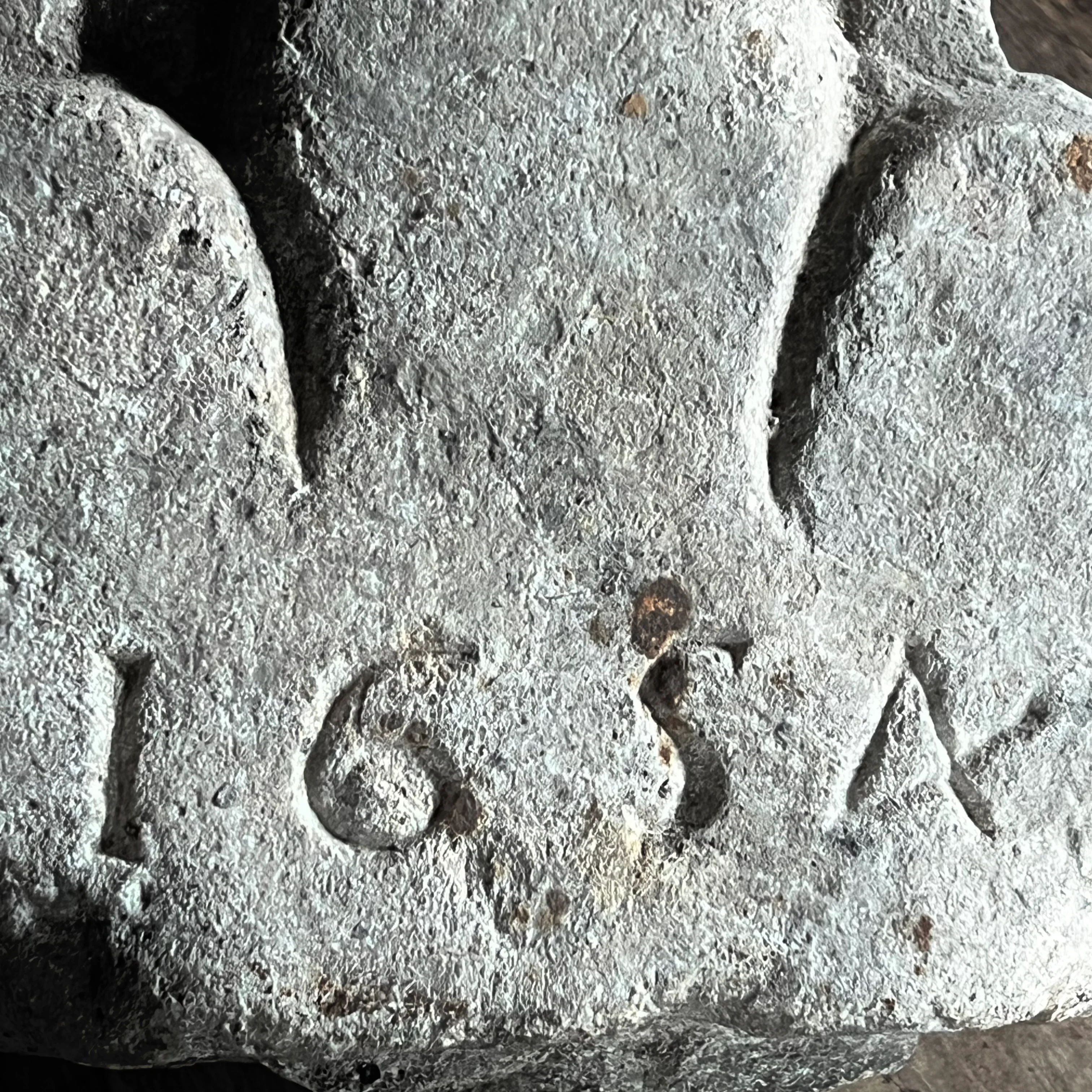 Carved Stone Italian Plague Marker d.1654 - Image 8