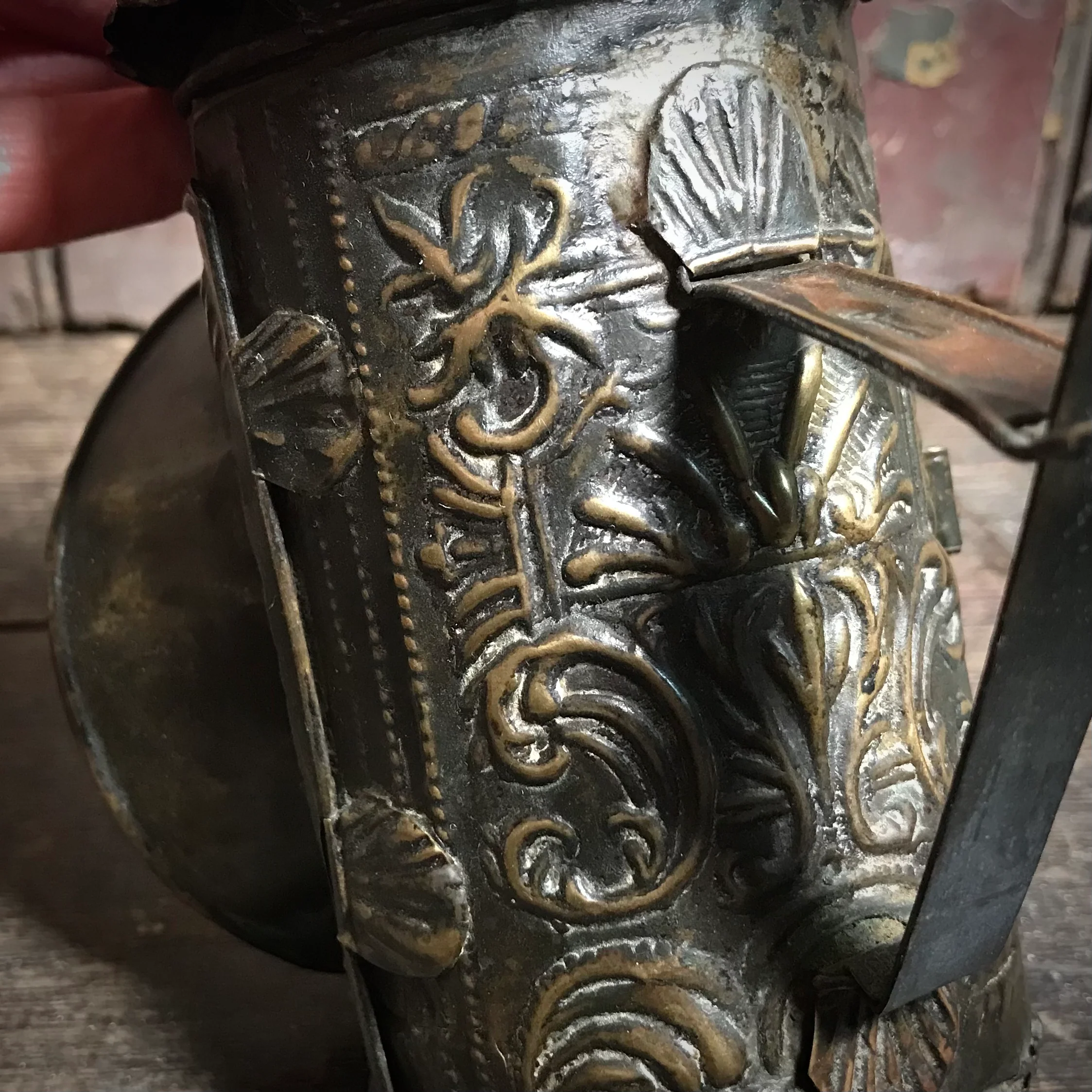 North European Repoussé Brass Candle Lantern c.1750 - Image 4