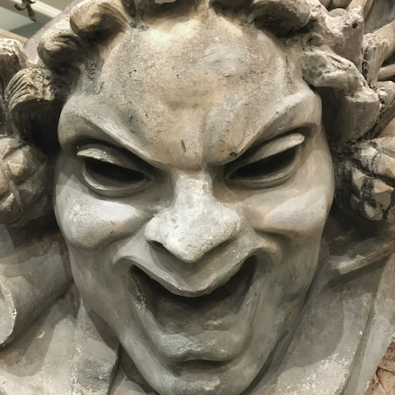 Italian Plaster Satyr Mask Sculpture - Image 5