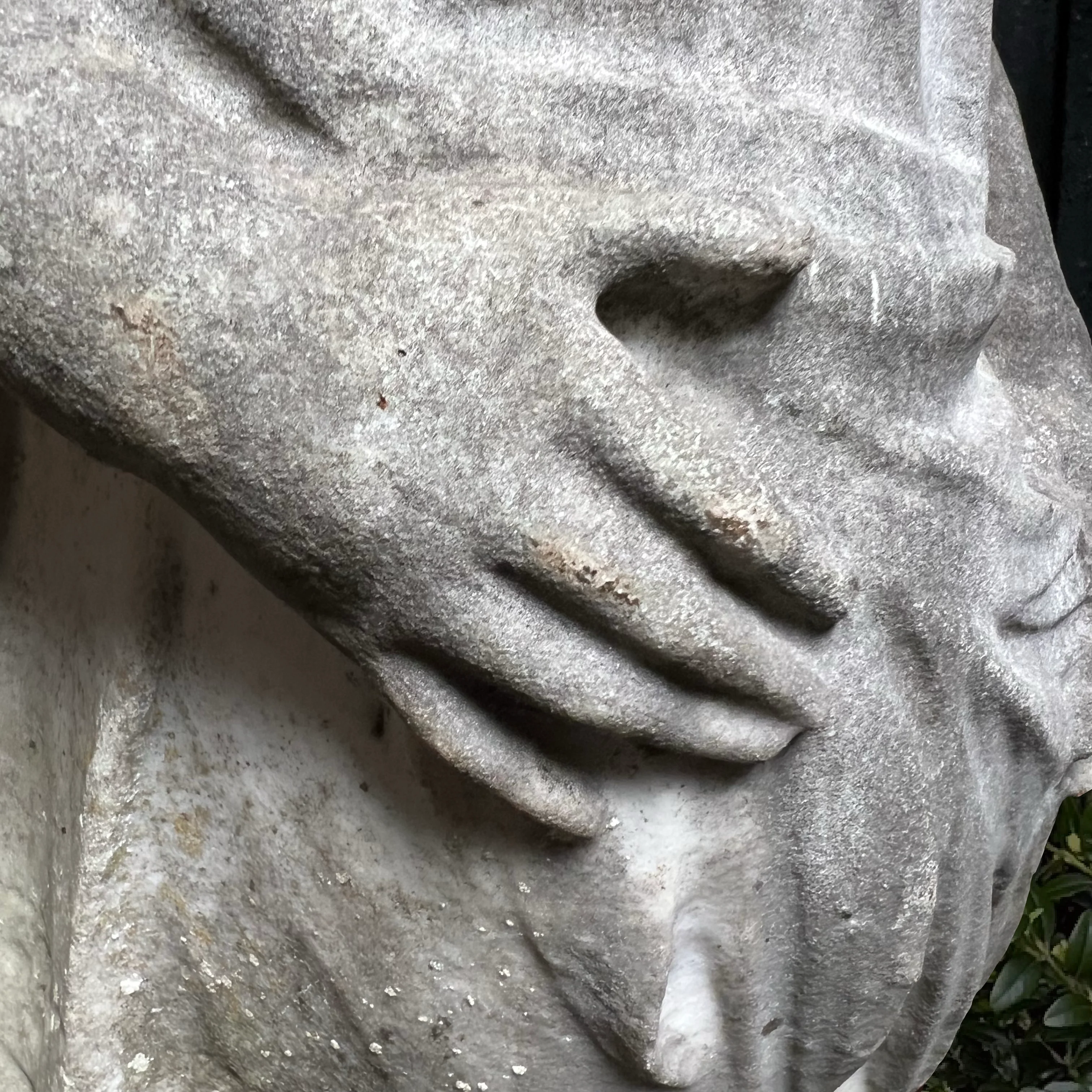 Serene French Marble Angel c.1860 - Image 12