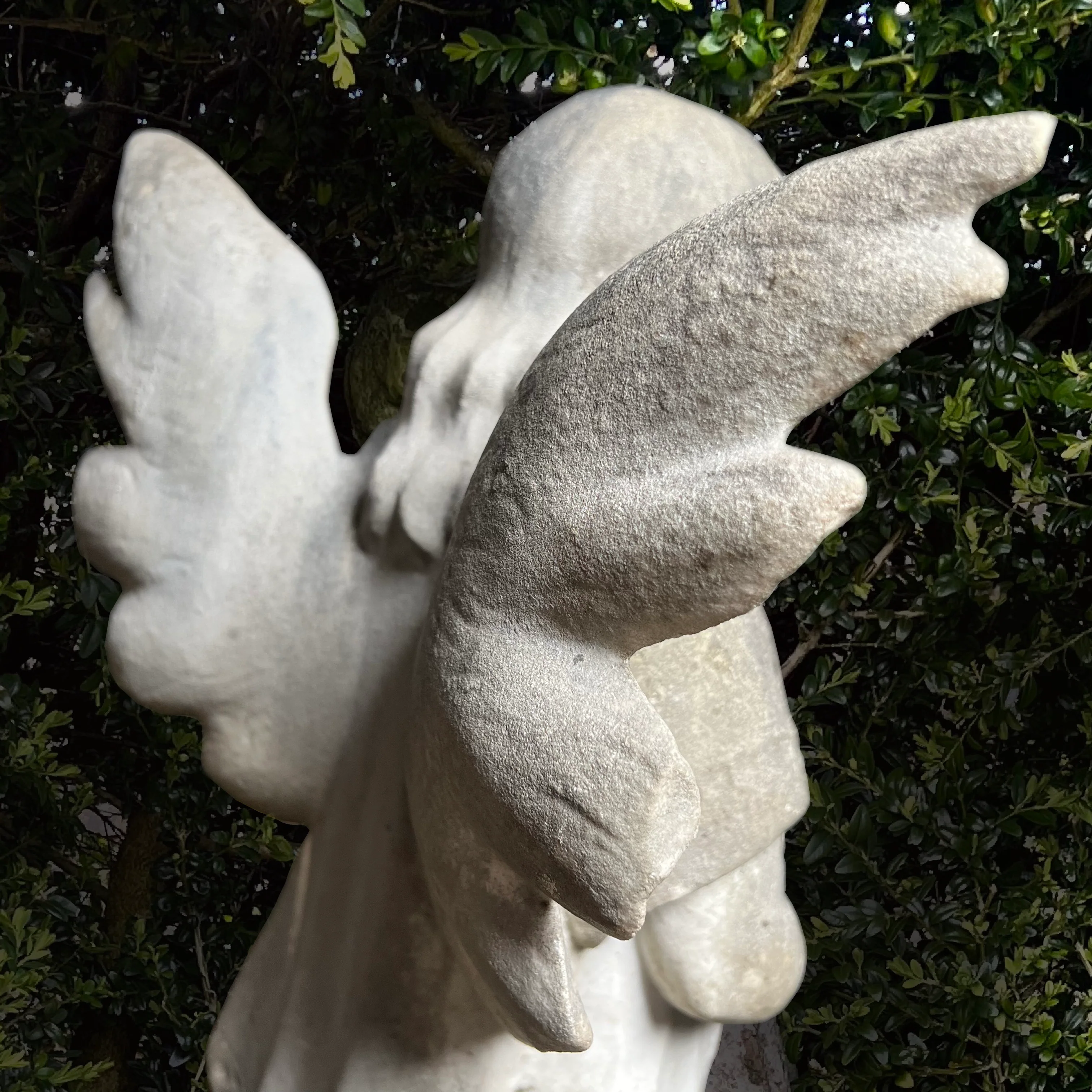 Serene French Marble Angel c.1860 - Image 8